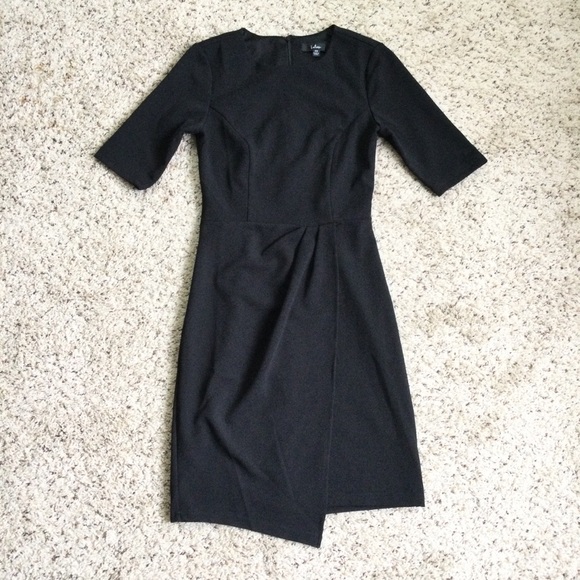 Lulu’s Westwood Black Dress Faux Wrap Short Sleeve Size XS - Picture 2 of 8